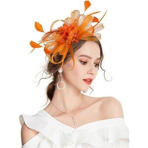 Fascinator Hats for Women 05 Orange